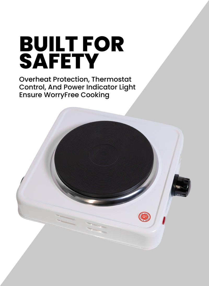 تيم Team Electric Hot Plate Deluxe – 1000W Single Burner Stove with Adjustable Temperature Control, Overheat Protection & Skid‑Proof Feet - Image 4